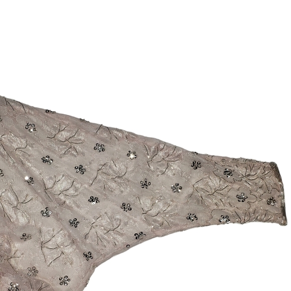 Vtg Judith Ann Plus Pink Dress Sz 2X 18-20 Floral Bead Sequin Drop Waist Flapper - Picture 8 of 16